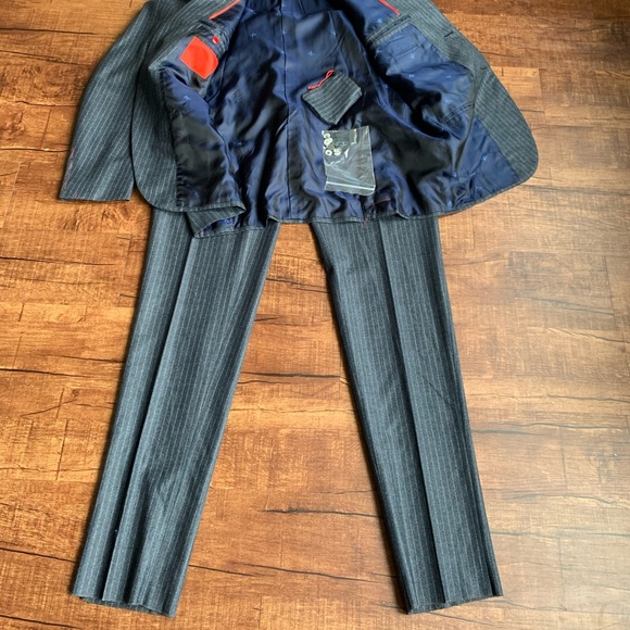 Isaia Napoli bluish Gray 100% wool 46L(56 8L) suit - Picture 6 of 8